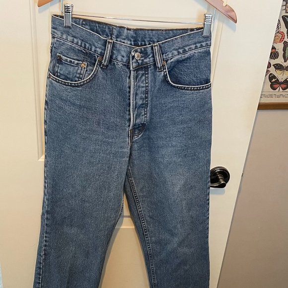 Vintage Levis 501 made in USA 501 90s jeans denim blue straight leg 100% cotton - Picture 4 of 12